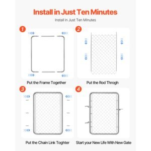 chain link fence gate 32 x 46 in adjustable chain link fence panel fit 2 6 ft w x 4 ft h garden fence gate opening rust resistant galvanized fencing gate for farm posts not included 2.jpg