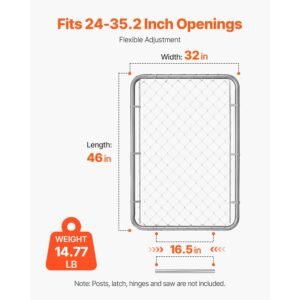 chain link fence gate 32 x 46 in adjustable chain link fence panel fit 2 6 ft w x 4 ft h garden fence gate opening rust resistant galvanized fencing gate for farm posts not included 3.jpg