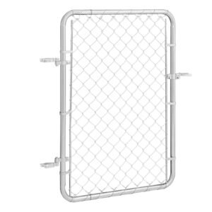 Chain Link Fence Gate, 32 x 46 in, Adjustable Chain Link Fence Panel, Fit 2-6 ft (W) x 4 ft (H) Garden Fence Gate Opening, Rust-Resistant Galvanized Fencing Gate for Farm Posts Not Included