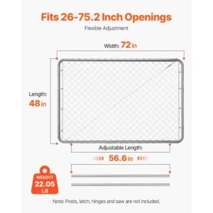 chain link fence gate 72 x 48 in adjustable chain link fence panel fit 22 6 ft w x 6 ft h garden fence gate opening rust resistant galvanized fencing gate for farm posts not included 3.jpg
