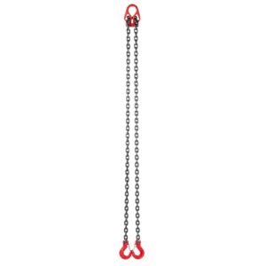 Chain Sling, 5/16 in x 10 ft Lifting Chains with 2 Leg Grab Hooks, Heavy Duty G80 Alloy Steel Lifting Sling, 7000LBS Capacity, Adjustable Engine Chain Hoist Lifts for Cargo Security Towing