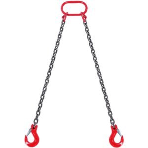 Chain Sling, 5/16 inch x 5 ft Lifting Chains with Hooks, G80 Engine Chain Hoist Lifts, 6600 lbs/3 Ton Capacity Lifting Sling Chains for Engine Hoist, Engine Lift Chain with 2 Leg Grab Hooks