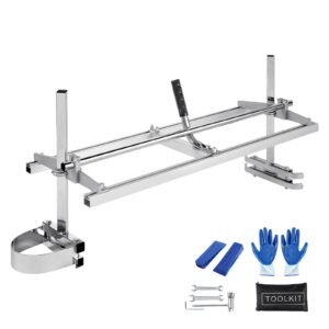 Chainsaw Mill, Portable Sawmill 14"-48" Guide Bar, Galvanized Steel Chainsaw Planking Mill with 0.2"-11.81" Cutting Thickness, Wood Lumber Cross Cutting Saw Mill for Builders and Woodworkers