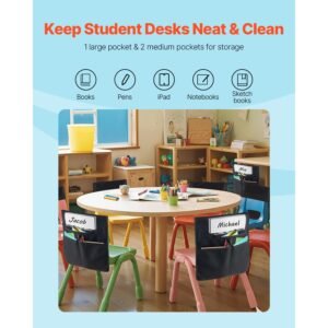 chair pockets for classroom 12 pack 17 x 19 inches chairback buddy pocket with name tag back of chair organizer for kids in classroom kindergarten school and home black 1.jpg