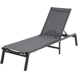 chaise lounge chair outdoor aluminum patio lounge chair with adjustable 5 position folding pool lounge chair recliner and full flat tanning chair for patio beach pool dark grey 5.jpg