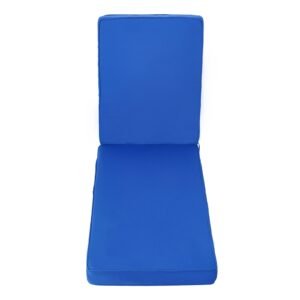 Chaise Lounge Cushion, 72 x 21 x 3 in, Outdoor Lounge Chair Cushions, Waterproof & Fade-Resistant, Sun Lounger Replacement Cushions with Ties, Patio Lounger Pads for Pool Deck Lawn, Blue