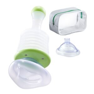 Choking Rescue Device, Portable Airway Clear Anti Choking Suction Device with 2 Multi-size Masks and 1 Storage Bag, First Aid Kit for Removing Blocked Objects, for Home, School, Travel