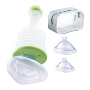 Choking Rescue Device, Portable Airway Clear Anti Choking Suction Device with 3 Multi-size Masks and 1 Storage Bag, First Aid Kit for Removing Blocked Objects, for Home, School, Travel