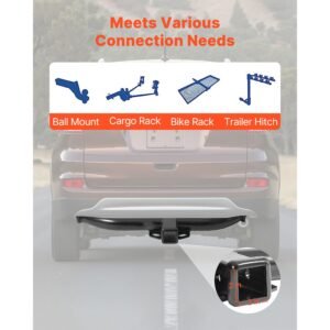 class 3 trailer hitch 2 inch receiver 6000 lbs q345b steel tube frame compatible with 2012 2016 honda cr v multi fit hitch to receive ball mount cargo carrier bike rack tow hook black 3.jpg