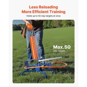 clay target thrower max 50 clays pigeon thrower 55 yards automatic skeet and trap launcher with adjustable angle foot pedal for clays throwing shooting sports 3.jpg