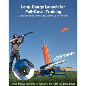 clay target thrower max 50 clays pigeon thrower 55 yards automatic skeet and trap launcher with adjustable angle foot pedal for clays throwing shooting sports 7.jpg