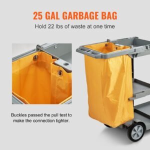 cleaning cart 3 shelf commercial janitorial cart 200 lbs capacity plastic housekeeping cart with 25 gallon pvc bag 47 x 20 x 386 yellowgrey 3.jpg