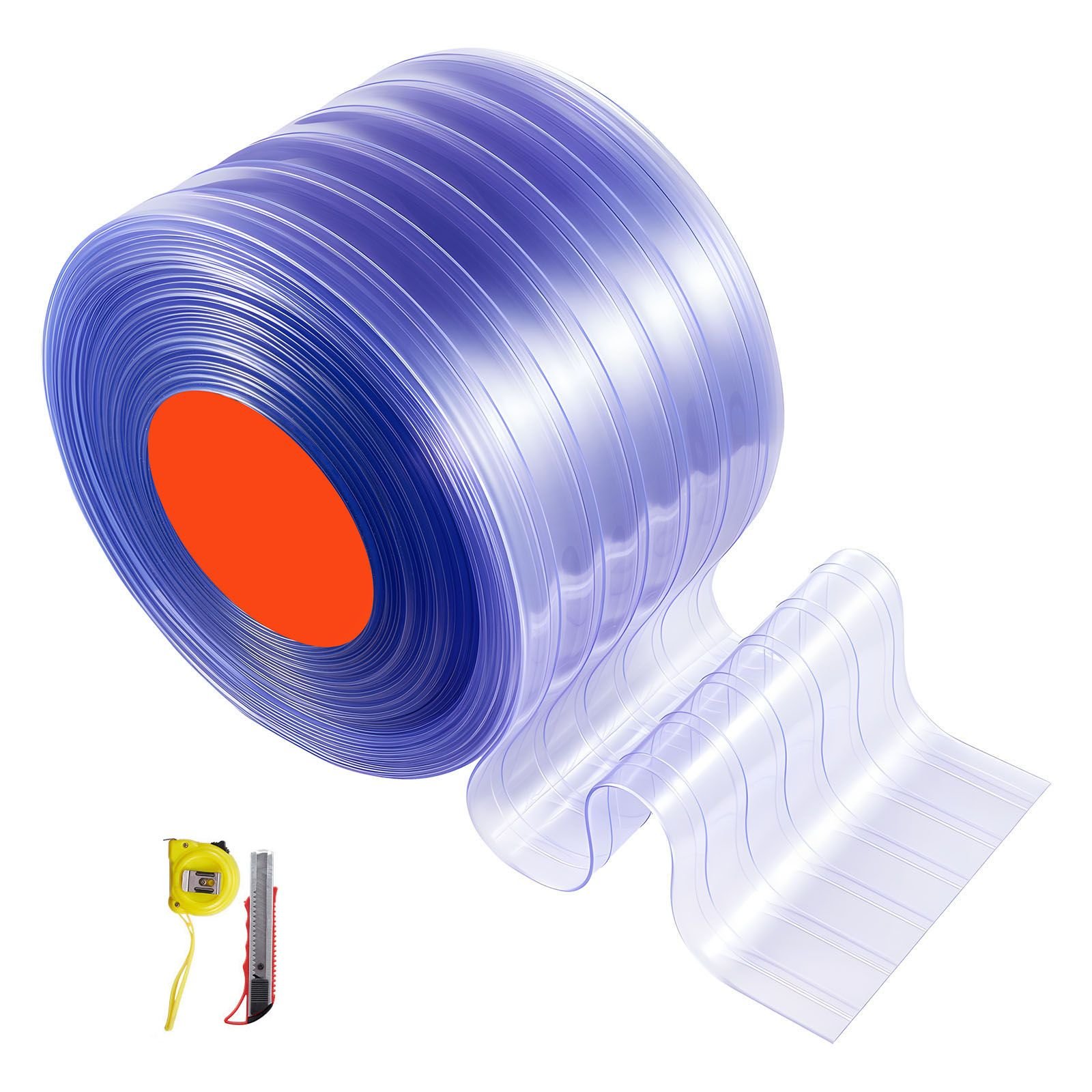 clear pvc strip curtain 101 ft length x 12 in width ribbed plastic door strip bulk roll walk in freezer cooler curtain strips for doorways of supermarket garage warehouse pet animal house.jpg