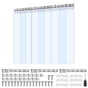 Clear PVC Strip Curtain, 84 in Height x 38 in Width x 0.08 in Thickness, 6 PCS Walk in Freezer Cooler Curtain Strips, Thermal Insulating Plastic Door Strips for Warehouse, Freezer, Garage Doors