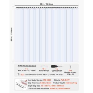 clear pvc strip curtain 84 in height x 60 in width x 008 in thickness 10 pcs walk in freezer cooler curtain strips smooth waterproof plastic door strips for warehouse freezer garage doors 4.jpg