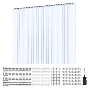 Clear PVC Strip Curtain, 84 in Height x 72 in Width x 0.08 in Thickness, 12 PCS Walk in Freezer Cooler Curtain Strips, Smooth Waterproof Plastic Door Strips for Warehouse, Freezer, Garage Doors