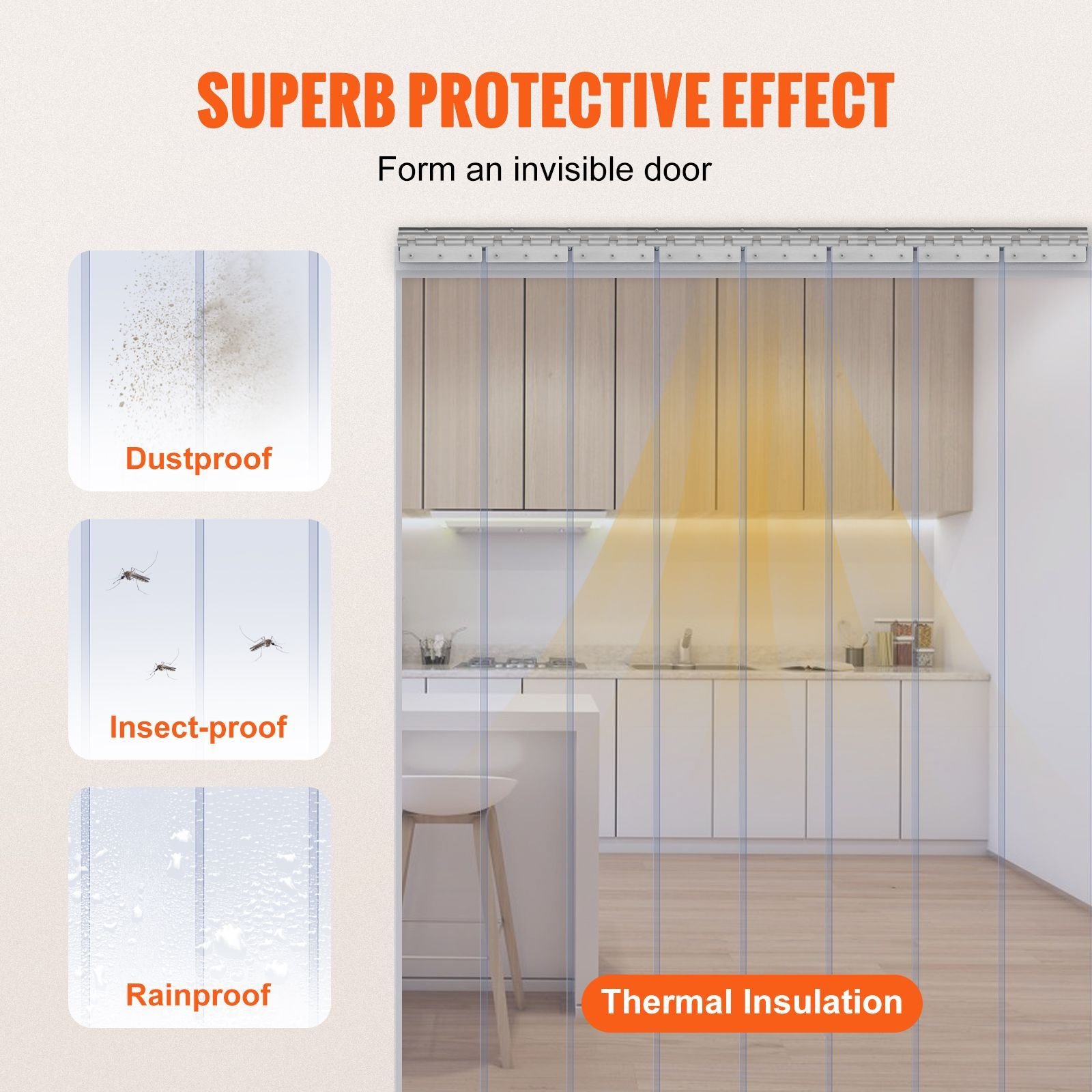 clear pvc strip curtain 96 in height x 48 in width x 008 in thickness 8 pcs walk in freezer cooler curtain strips smooth waterproof plastic door strips for warehouse freezer garage doors.jpg