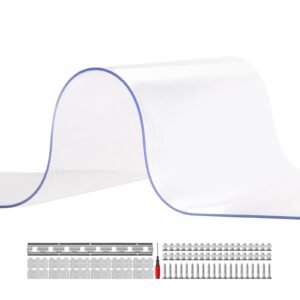 Clear PVC Strip Curtain, 96 in Height x 72 in Width x 0.08 in Thickness, 12 PCS Walk in Freezer Cooler Curtain Strips, Smooth Waterproof Plastic Door Strips for Warehouse, Freezer, Garage Doors