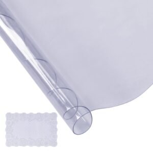 Clear Table Cover Protector, 48 inch/1230 mm Round Table Cover, 1.5 mm Thick PVC Plastic Tablecloth, Waterproof Desktop Protector for Writing Desk, Coffee Table, Dining Room Table
