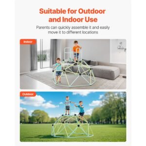 climbing dome, 6ft geometric dome climber for kids, 600lbs loading indoor/outdoor jungle gym playground, easy assembly backyard climbing play equipment for boys girls 3 to 10 years old