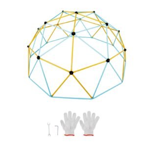 Climbing Dome, Jungle Gym Supports 750LBS and Easy Assembly, 10FT Geometric Dome Climber Play Center for Kids 3 to 10 Years Old,with Climbing Grip, Outdoor Backyard Play Equipment for Kids