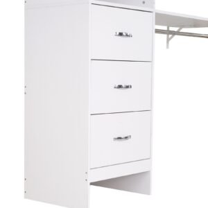 closet system with 3 drawers adjustable height wooden closet organizers modern walk in wardrobe organization with 3 retractable clothes hanger rods freestanding garment rack storage white 3.jpg