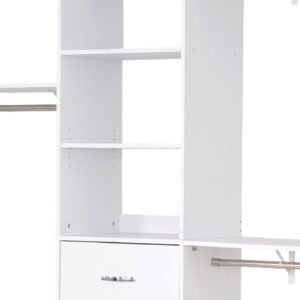 closet system with 3 drawers adjustable height wooden closet organizers modern walk in wardrobe organization with 3 retractable clothes hanger rods freestanding garment rack storage white 4.jpg