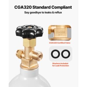 co2 tank 25 lbs new aluminum alloy cylinder co2 air tank with light gray spray coating cga320 valve adjustable pressure dot approved cylinder for draft beer dispensing and soda maker 4.jpg