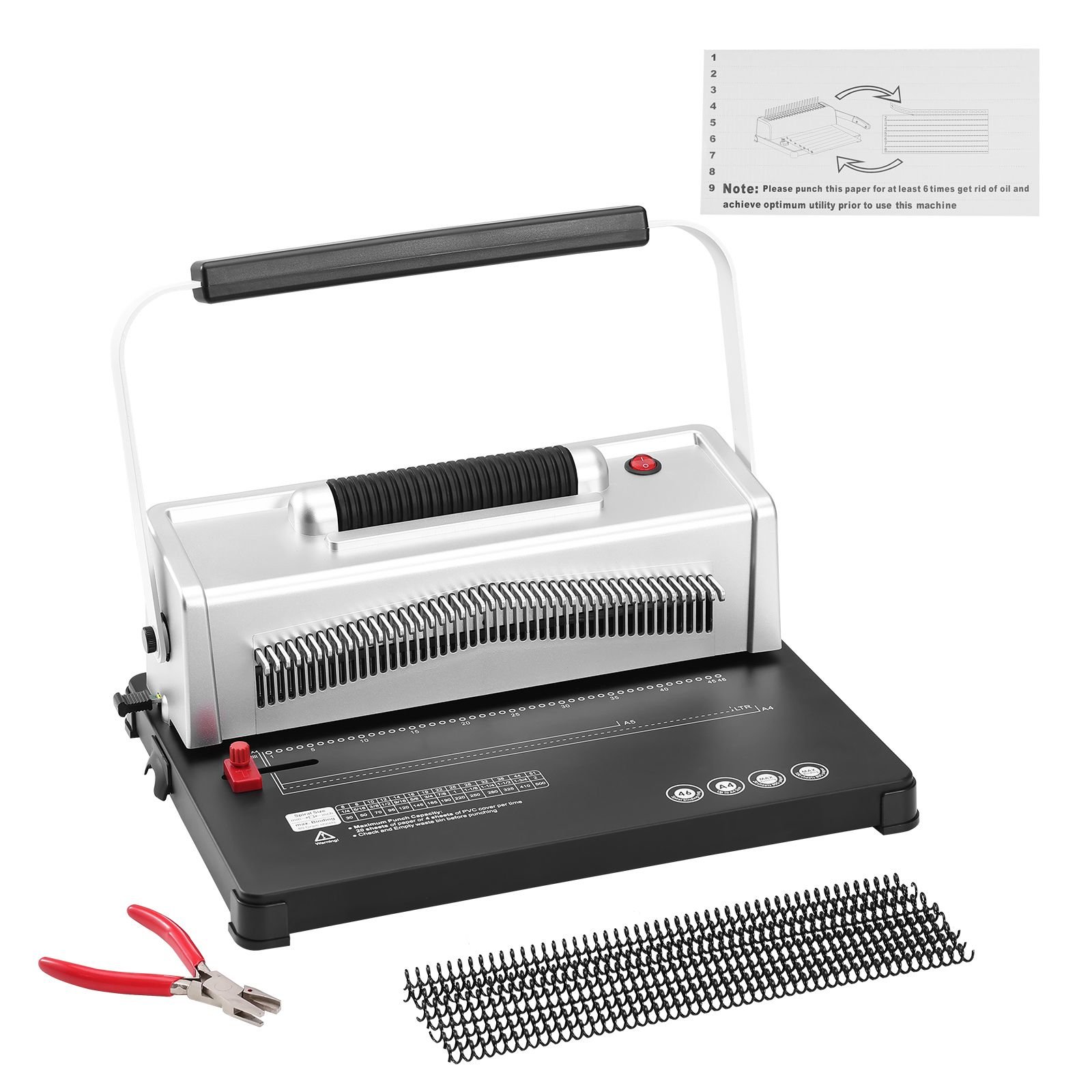 coil spiral binding machine manual book maker with electric binding 46 holes binding 500 sheets punch binder with 100pcs 516 coil binding spines for letter size a4 a5.jpg