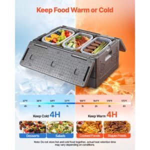 collapsible insulated food warmer 40 qt non electrical thermal carrier lightweight and high rigidity epp hot box for delivery transport catering bbq event keeps warmcold 4 hours gray 1.jpg