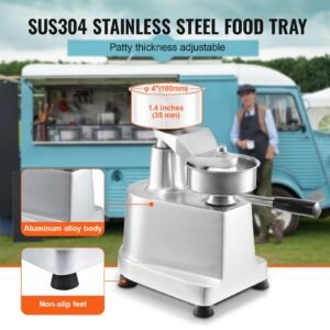 commercial burger patty maker 100mm4inch hamburger beef patty maker heavy duty food grade stainless steel bowl burger press machine kitchen meat forming processor with 1000 pcs patty papers 2.jpg