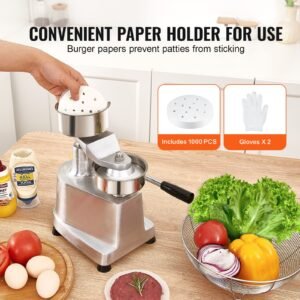 commercial burger patty maker 100mm4inch hamburger beef patty maker heavy duty food grade stainless steel bowl burger press machine kitchen meat forming processor with 1000 pcs patty papers 3.jpg