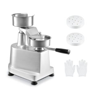 Commercial Burger Patty Maker, 100mm/4inch Hamburger Beef Patty Maker, Heavy Duty Food-Grade Stainless Steel Bowl Burger Press Machine, Kitchen Meat Forming Processor with 1000 Pcs Patty Papers