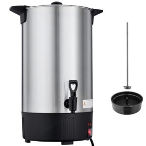 Commercial Coffee Urn, 100 Cup 15 L Hot Beverage Dispenser with Dripless Faucet, Quick-Brewing Stainless Steel Large Commercial Coffee Maker, for Catering, Business, Party, Church & Restaurant