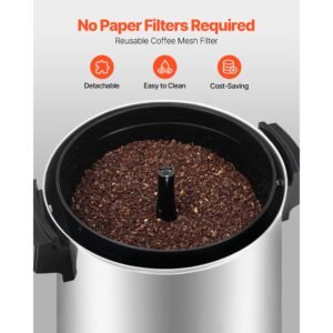 commercial coffee urn 30 cup 152oz hot beverage dispenser with dripless faucet 1090w quick brewing coffee maker automatic temperature control for catering party church restaurant 2.jpg