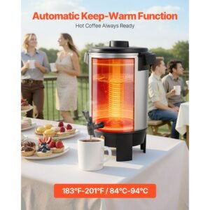 commercial coffee urn 30 cup 152oz hot beverage dispenser with dripless faucet 1090w quick brewing coffee maker automatic temperature control for catering party church restaurant 3.jpg