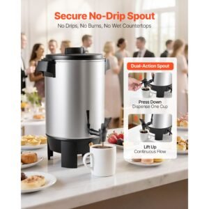 commercial coffee urn 30 cup 152oz hot beverage dispenser with dripless faucet 1090w quick brewing coffee maker automatic temperature control for catering party church restaurant 4.jpg