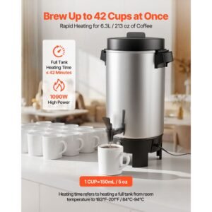 commercial coffee urn 40 cup 203oz hot beverage dispenser with dripless faucet 1090w quick brewing coffee maker automatic temperature control for catering party church restaurant 1.jpg
