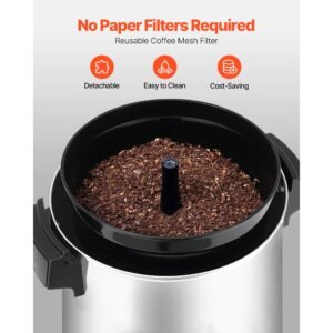 commercial coffee urn 40 cup 203oz hot beverage dispenser with dripless faucet 1090w quick brewing coffee maker automatic temperature control for catering party church restaurant 2.jpg