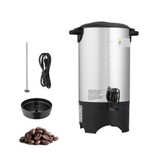 Commercial Coffee Urn, 40 Cup 6 L Hot Beverage Dispenser with Dripless Faucet, Quick-Brewing Commercial Coffee Maker, with Stainless Steel Liner, for Catering, Business, Church & Restaurant