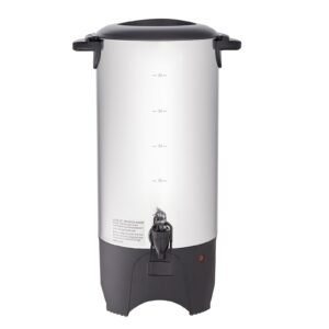 Commercial Coffee Urn, 50 Cups Stainless Steel Large Coffee Dispenser, 1000W 110V Electric Coffee Maker Urn For Quick Brewing, Hot Water Urn with Detachable Power Cord for Easy Cleaning, Silver