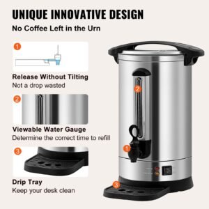 commercial coffee urn 65 cups stainless steel large coffee dispenser 1500w 110v electric coffee maker urn for quick brewing hot water urn with detachable power cord for easy cleaning silver 4.jpg