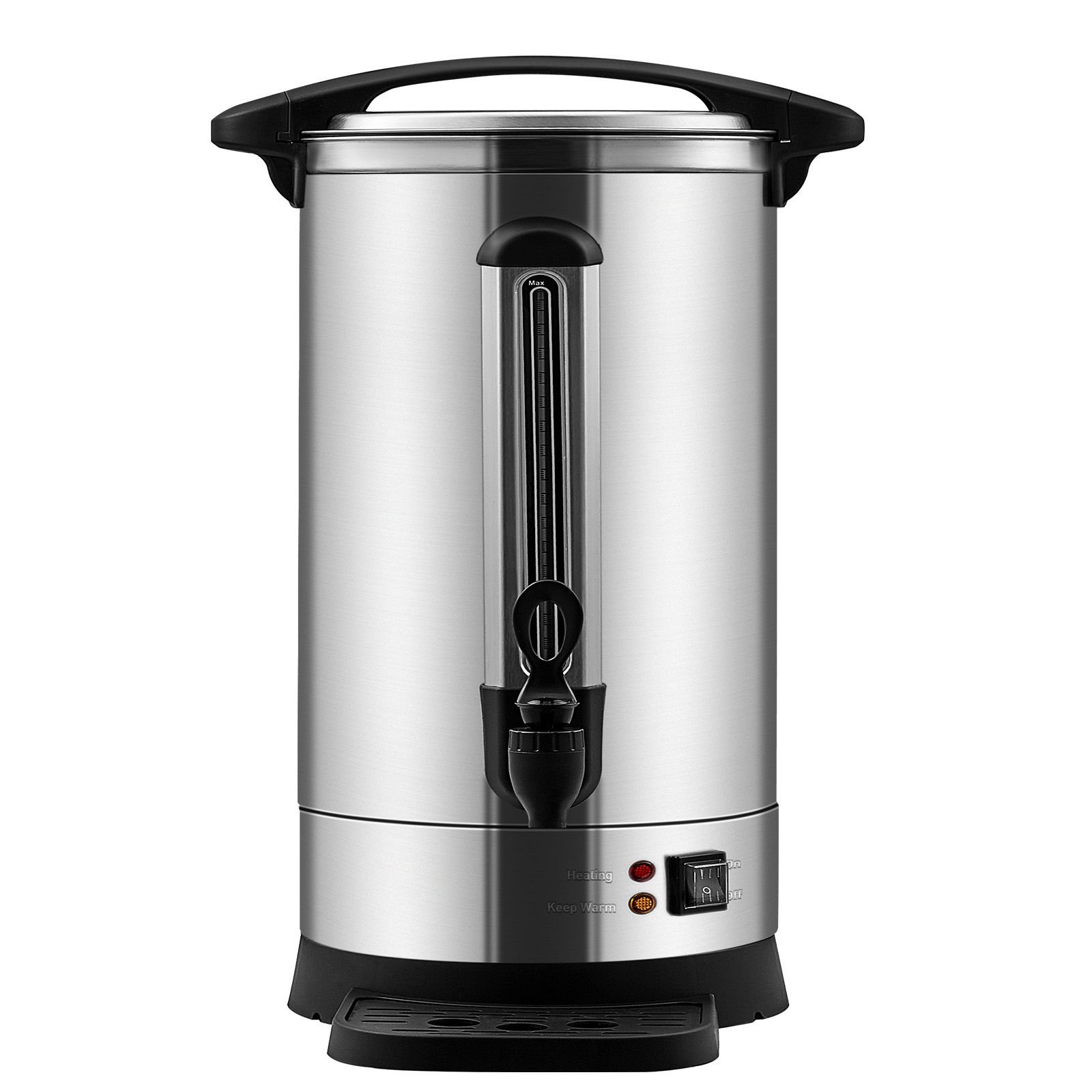 commercial coffee urn 65 cups stainless steel large coffee dispenser 1500w 110v electric coffee maker urn for quick brewing hot water urn with detachable power cord for easy cleaning silver.jpg