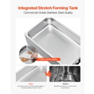 commercial food warmer 1200w electric stainless steel steam food warmer fast heating countertop buffet bain marie with two 12 size food pans for catering restaurants parties buffets 4.jpg