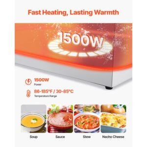 commercial food warmer 1500w electric stainless steel steam food warmer fast heating countertop buffet bain marie with four 13 size food pans for catering restaurants parties buffets 1.jpg