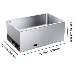 commercial food warmer 1500w electric stainless steel steam food warmer fast heating countertop buffet bain marie with power cord divider strip for catering restaurants parties buffets 3.jpg