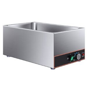 commercial food warmer 1500w electric stainless steel steam food warmer fast heating countertop buffet bain marie with power cord divider strip for catering restaurants parties buffets 4.jpg