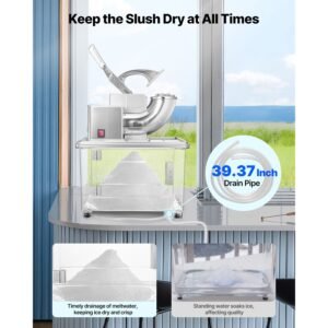 commercial ice crusher 661lbsh 350w electric snow cone machine with 4 blades 2000rpm stainless steel shaved ice machine with 11 gal crushed ice box for family restaurants bars silver 3.jpg