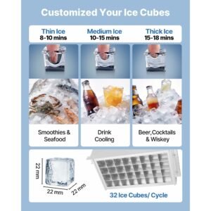 commercial ice maker machine 80 lbs24h with 13 lbs storage capacity countertopfreestandingunder counter stainless steel ice maker with led display self cleaning for home bar restaurant 3.jpg