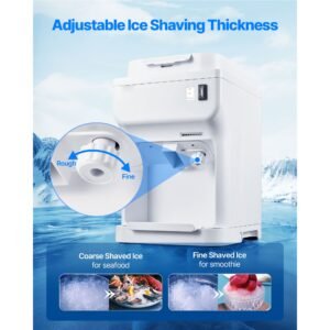 commercial ice shaver crusher 220lbs per hour electric snow cone maker with 4l ice cube box 350w 1500rpm tabletop shaved ice machine for parties events bar home and commercial use white 2.jpg
